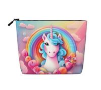 Rainbow Unicorn Trousse de toilette et cosmétique pour femme - Unisexe - Sac de rangement pour soins personnels - Noir - Taille unique
