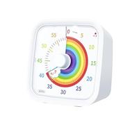 Rainbow Visual Timer, 60 Minutes Rainbow Disk Countdown Clock with Protective Case | Silent Household Timer with Protective Case & Colorful Display for Students, Kids, Classroom Activities, Offices
