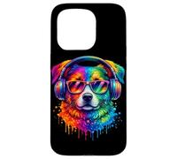 Rainbow Wolf Realistic Watercolor Cute Wolf Paint Colorful Coque pour iPhone 15 Pro
