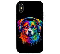 Rainbow Wolf Realistic Watercolor Cute Wolf Paint Colorful Coque pour iPhone X/XS