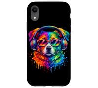 Rainbow Wolf Realistic Watercolor Cute Wolf Paint Colorful Coque pour iPhone XR