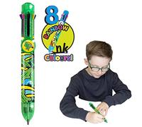 Rainbow Writer - Stylo Multicouleur Crocodile de Deluxbase. Stylo 8 en 1 rétractable, cool pour les enfants, idéal pour la rentrée