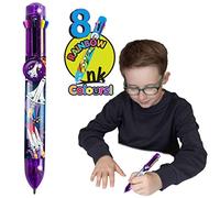 Rainbow Writer - Stylo Multicouleur Espace de Deluxbase. Stylo 8 en 1 rétractable, cool pour les enfants, idéal pour la rentrée