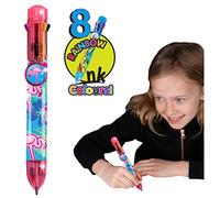 Rainbow Writer - Stylo Multicouleur Flamant Rose de Deluxbase. Stylo 8 en 1 rétractable, cool pour les enfants, idéal pour la rentrée
