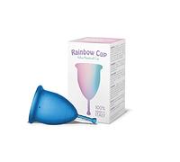 Rainbowcup Coupe menstruelle fabriquée en Italie en silicone médical sans latex ni additifs, confortable, écologique, sûre, disponible en plusieurs variantes, coupe menstruelle tonique, turquoise