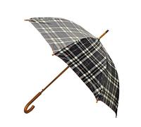 Rainbrella Classic Parapluie Classique à Ouverture Automatique avec poignée en Bois véritable-Motif écossais noir-117 cm Garçons, Noir/Carreaux, 116,84 cm