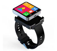 Rainbuvvy 4G Smart Watch Phone, Android 11 Quad Core Smartwatch 2,65 Pouces Grand écran Homme Horloge 1200 mAh Port Type-C Dual Camera WiFi Bluetooth GPS Montre Intelligente (4+128GB)