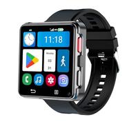 Rainbuvvy 4G Smart Watch Phone, Android 11 Quad Core Smartwatch 2,65 Pouces Grand écran Homme Horloge 1200 mAh Port Type-C Dual Camera WiFi Bluetooth GPS Montre Intelligente (4+64GB)