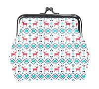 Raindeer & Heart Pattern Coin Purses Wallets Vintage Pouch Bags for Gift