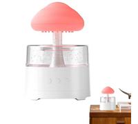 Raindrop Humidifier - Mushroom Cloud Waterfall Lamp, 3-Level Adjustable Rain Sound | Colorful Gradient Mood Lighting, Desktop Mist Maker for Relaxing, Gift for Family Friends, Silent