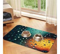 Raindrops in The Sky Tapis d'alimentation réutilisable et portable pour chiens et chats, tapis de nourriture pour chiens et chats, protège les sols,