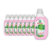 RAINETT - Assouplissant Hypoallergénique - Peaux Sensibles - Fleur d'Hibiscus - Flacon Recyclé & Recyclable - Air Label Score Eco-Responsable - 45 Lavages - 900 ml - Pack de 8 flacons