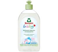 RAINETT Baby - Nettoyant Biberons et Accessoires Bébé - Élimine Résidus Alimentaires et Protéines de Lait - Liquide Vaisselle Hypoallergénique - Sans parfum - Ecolabel - 500 ml