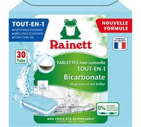 Rainett Eco All in 1 Tablettes Lave-Vaisselle, Parfum Bicarbonate de Soude, sans Phosphate, 30 Tablettes