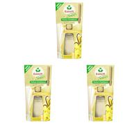 RAINETT Home - Parfum d'Ambiance - Détente & Equilibre - Aux Huiles Essentielles - Parfum Longue Durée (6 à 8 Semaines) - Senteur Fleur de Vanille - 1 Flacon 90 ml + Bâtonnets en Rotin (Lot de 3)