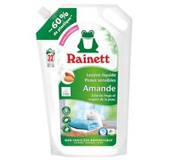 RAINETT - Lessive Liquide Peaux Sensibles - Formule Hypoallergénique - Tensioactifs d'Origine Végétale - Efficace Dès 20° - Ecolabel - Amande - 32 Lavages - Éco-Recharge 1,6 L