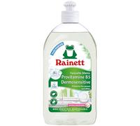 RAINETT - Liquide Vaisselle Mains Dermosensitive - Formule Hypoallergénique - pH Neutre - Préserve les Peaux Sensibles - Flacon Recyclé & Recyclable - Ecolabel - Format Compact - 500 ml