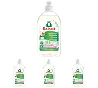 RAINETT - Liquide Vaisselle Mains - Formule Hypoallergénique - Préserve les Peaux Sensibles - Flacon Recyclé & Recyclable - Ecolabel - Amande - 500 ml (Lot de 4)