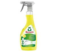 RAINETT - Spray Nettoyant Spécial Salle de Bain - Élimine Les Traces - Haute Efficacité Anti-Calcaire - Spray Eco-Conçu - Flacon 100% Recyclé & Recyclable - Ecolabel - Citron - 500 ml