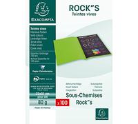 RAINEX Lot de 10 Paquets de 100 sous-chemises Rock’s papier 80 grammes coloris Bleu