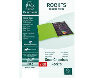 RAINEX Lot de 10 Paquets de 100 sous-chemises Rock’s papier 80 grammes coloris Bleu
