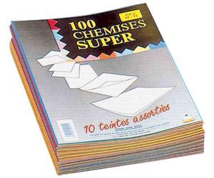 Rainex Paquet de 100 chemises Super carte 250 grammes 24x32 Assorties