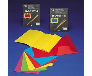 Rainex Paquet de 50 chemises 2 rabats Rock's carte 220 grammes Assortis vifs