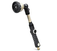 rainfactory Lance d'arrosage pour jardin - 10 modes de pulvérisation - Pistolet d’arrosage allongé, longue lance confort en aluminium - Lance à eau avec adaptateur en laiton pour une fixation rapide