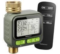 rainfactory - programmateur arrosage Automatique avec télécommande 1 Sortie, minuterie arrosage à Pile IP65, écran LCD, 4 Plans, Manuel, départ différé, raccord ¾ Jardin, Potager, Goutte à Goutte sûr