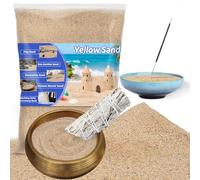 RAINFLOW Sable jaune fin de 425,2 g pour travaux manuels - Sable de jardin zen coloré pour remplissage de vases, cérémonie d'unité de mariage, brûleur d'encens, encens rituel, bouteille à souhaits
