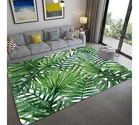 Rainforest Jungle Tapis 3D Feuille de Palmier Rug Salon Tapis Flanelle Antidérapant Chambre Loisirs Tapis Restaurant Couloir Tapis de Sol Salle de Bains Paillasson Carpets (Couleur 3,140x200 cm)