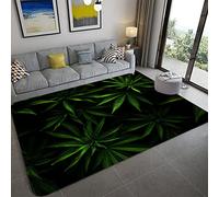 Rainforest Jungle Tapis 3D Feuille de Palmier Rug Salon Tapis Flanelle Antidérapant Chambre Loisirs Tapis Restaurant Couloir Tapis de Sol Salle de Bains Paillasson Carpets (Couleur 2,160x200 cm)