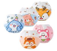 Rainjia Lot de 5 culottes d'entraînement pour bébé - Motifs d'animaux mignons - 6 mois à 3 ans - En coton - Pour entraînement aux toilettes