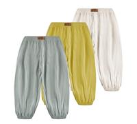 Rainjia Pantalon bouffant léger pour bébé garçon de 6 mois à 9 ans, pantalon bouffant, pantalon d'été 3 pièces, pantalon de jogging, pantalon de loisirs fin, pantalon de jogging, pantalon