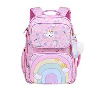 Rainjia Sac à dos d'école primaire pour fille 1-5e classe, Rose, 1.-2. Klasse, Classique