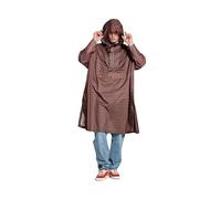 Rainkiss Poncho de pluie pour adulte - Imperméable - Sans PFAS - Taille unique - Brown/Blue - 100% polyester recyclé - Design : Breton Blue, marron, taille unique