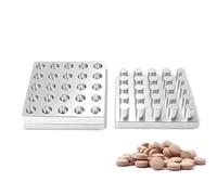 Rainorning 4/9/12/16/25 Trous φ6/8/10/12mm Moule Manuel de Moulage de Comprimés de Pilules, en Alliage D'aluminium Outil de Fabrication de Presse à Poudre Médicinale (Φ6mm, 25 Trous)