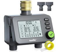 RAINPOINT Ordinateur d'irrigation 2 Sorties avec entrée en Laiton, minuterie de Jardin programmable avec Retard de Pluie, système d'arrosage numérique Automatique et étanche IP54