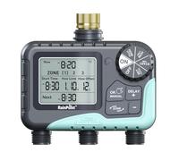 RAINPOINT Programmateur Arrosage 3 Sorties, entrée en Laiton, Programmateur d'arrosage Automatique avec Retard De Pluie/Arrosage Manuel/Grand écran LCD, Minuterie D'arrosage pour Jardin, Pelouse