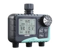 RAINPOINT Programmateur Arrosage 3 Sorties, Programmateur d'arrosage Automatique avec Retard De Pluie/Arrosage Manuel/Grand écran LCD, Minuterie D'arrosage Intelligent pour Jardin, Pelouse