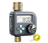 RAINPOINT Programmateur Arrosage Automatique avec Entrée et Sortie en Laiton, 3 Horaires, Retard De Pluie, Programmable par Semaine/Heures et Jours d'intervalle, Programmateur d'arrosage pour Jardin