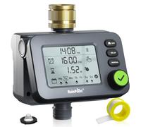 RAINPOINT Programmateur Arrosage, Minuteur Arrosage Automatique avec Entrée en Laiton, Retard de Pluie/Mode Automatique et Manuel, étanche IP54/Grand écran LCD, Contrôle D'irrigation pour Jardin