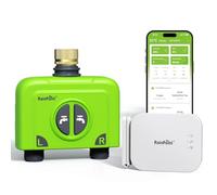 RAINPOINT Programmateur Arrosage WiFi 2 Voies avec Entrée en Laiton Minuteur Arrosage Automatique, Passerelle D'antenne RF 150m, Smart Commande APP/vocale Basé Météo, 2x6 Programmations, pour Jardin