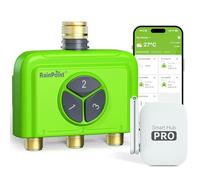 RAINPOINT Programmateur Arrosage WiFi 3 Zones avec Hub, Programmateur Arrosage Connecté, Entrée en Laiton, Contrôle Via App et Vocal, Retard de Pluie Automatique pour Jardin et Pelouse