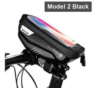Rainproof Frame Front Top Tube Cycling Phone Case Bag Up To 6.5inch Touchscreen, Model 2 Noir