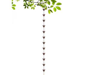 Rains Chains - Rallonge de tuyau de descente de 9 pieds de long, chaîne de gouttière à 12 tasses, design durable et résistant aux intempéries, indicateur de débit d'eau élégant | Pour toit extérieur