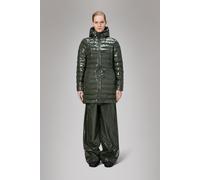 Rains Lohja Long Puffer Curve Jacket - Swamp M