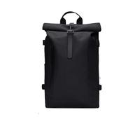 Rains Large Sac à dos roll-top noir, unisexe, 23L