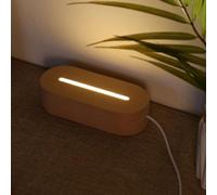 Rainsar Base de veilleuse LED en bois, support ovale en bois pour lampe Photo, convient aux panneaux acryliques transparents