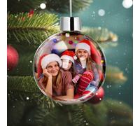 Rainsar Boule de Noël Personnalisable, Célébrez Noël avec l'Ornement Personnalisée, Cadeau personnalisé pour la Famille et Les Amis, Cadeau de Original avec Photo et Nom pour Souvenirs de Noël 2024